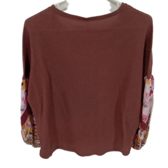 (297) PINKBLUSH 3/4 SLEEVES LACE TRIM ON SLEEVES HIGH LOW HEM - Picture 4 of 4